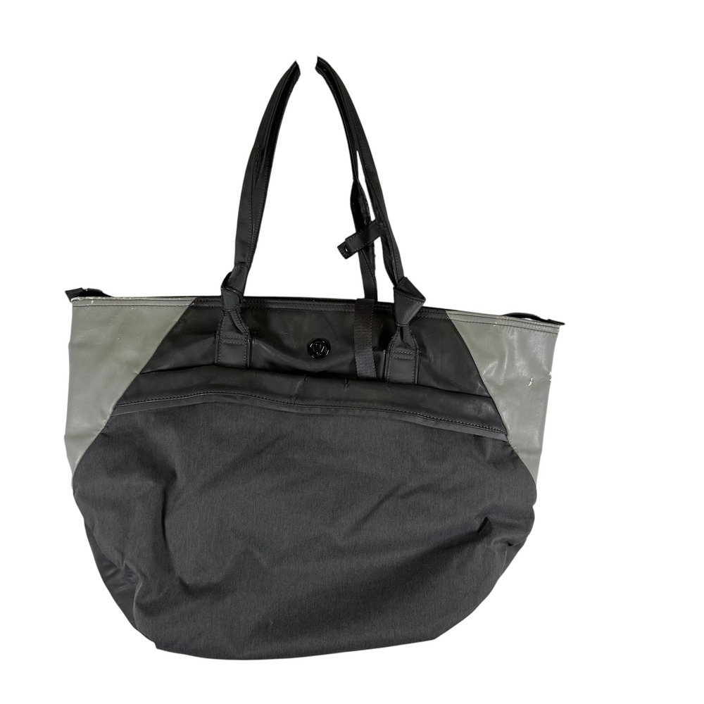 Lululemon Athletica Grey Colorblock Gym Tote Bag Large Shoulder Bag h2o *Flawed*